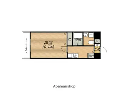 モンサンミッシェルKITAHAMA(1K/8階)の間取り写真