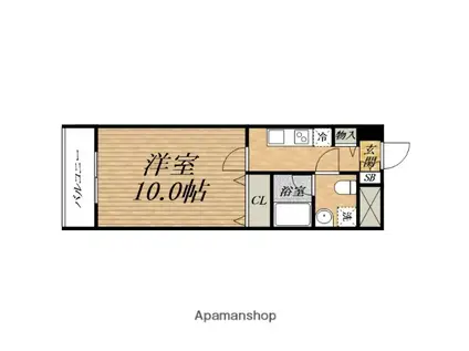 モンサンミッシェルKITAHAMA(1K/7階)の間取り写真