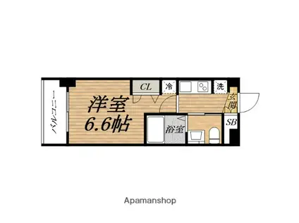 アーデンタワー本町イースト(1K/14階)の間取り写真