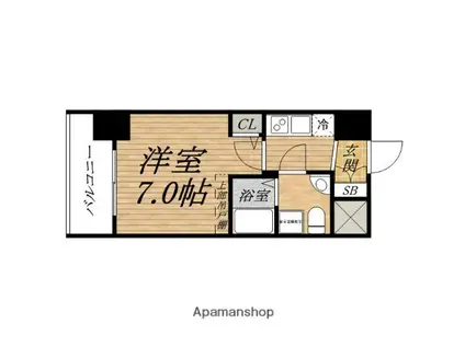 アドバンス心斎橋RASSURER(1K/6階)の間取り写真