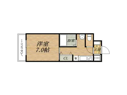 レジデンス大阪城前(1K/4階)の間取り写真