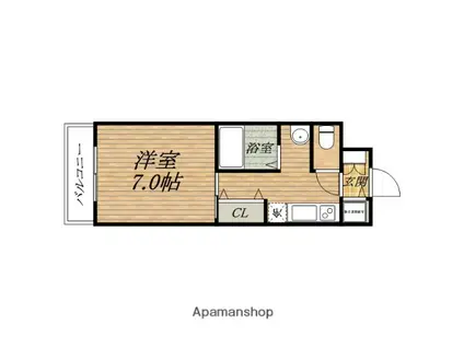 レジデンス大阪城前(1K/5階)の間取り写真