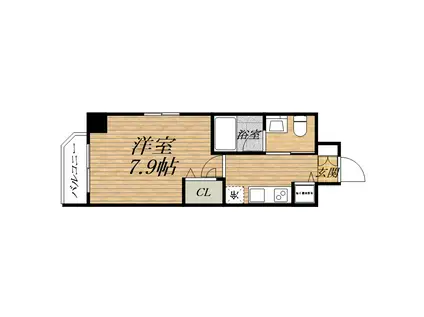 アーデン堺筋本町(1K/3階)の間取り写真