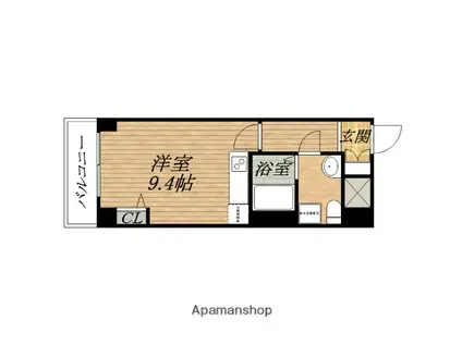 ドゥーエ玉造(ワンルーム/10階)の間取り写真