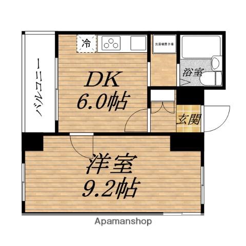 藤和CITYCORP大手前Ⅱ(1DK/2階)の間取り写真