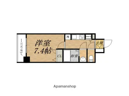 URBANEX大阪城ウエスト(1K/8階)の間取り写真