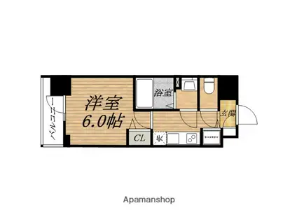 プレサンス松屋町駅前(1K/4階)の間取り写真