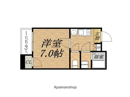 ロイヤルメゾン北浜(1K/5階)の間取り写真