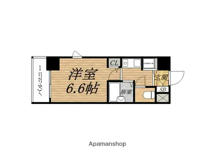 ASVER天満橋(1K/7階)の間取り写真