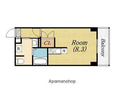 FINEBLOOM 靱公園(ワンルーム/2階)の間取り写真