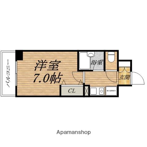 ESLEAD松屋町(1K/2階)の間取り写真
