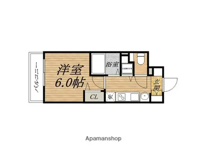 プレサンス堺筋本町フィリア(1K/2階)の間取り写真