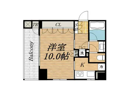 ヴァンデュールアッシュ南船場(ワンルーム/6階)の間取り写真