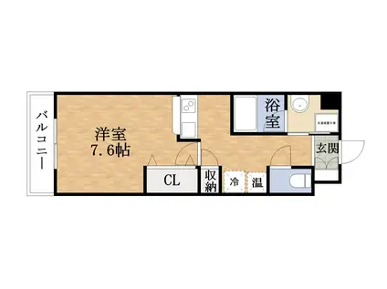 HOMMAGE A(1K/7階)の間取り写真