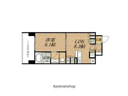 リーガルあみだ池新町(1DK/7階)の間取り写真