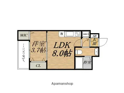 SERENITE北浜(1LDK/6階)の間取り写真