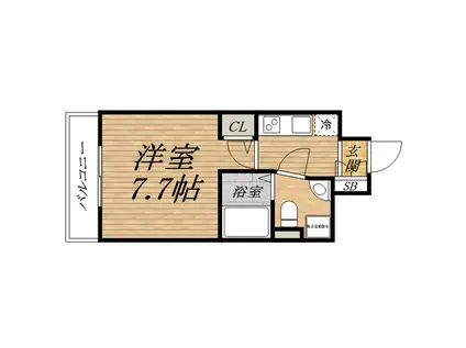 SERENITE本町エコート(1K/13階)の間取り写真