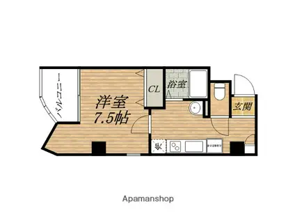 ラフォンテ阿波座(1K/6階)の間取り写真