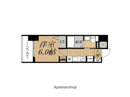 ESTEMPLAZA OTEMAE EVERS(1K/6階)の間取り写真