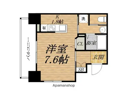 プレサンス心斎橋LAVIE(1K/3階)の間取り写真