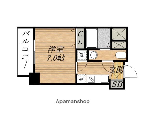 RASSUREREXE本町(1K/4階)の間取り写真