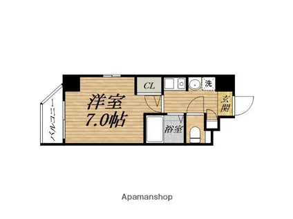 エスリード上本町北(1K/4階)の間取り写真