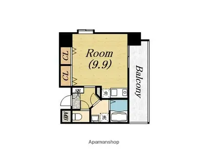 アスリート本町リバーウエスト(ワンルーム/7階)の間取り写真