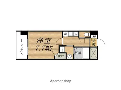クラウンハイム北心斎橋フラワーコート(1K/3階)の間取り写真