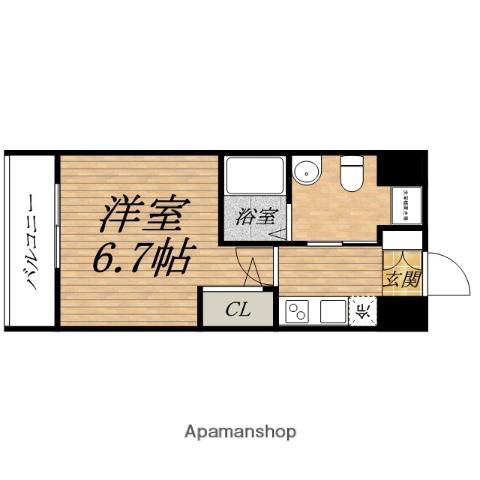 レジディア谷町(1K/6階)の間取り写真