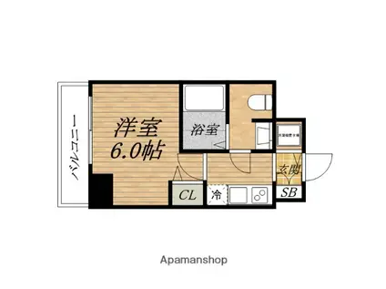 スワンズシティ堺筋本町(1K/11階)の間取り写真