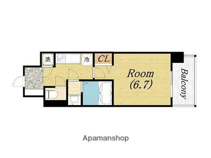 レジュールアッシュ中之島サウス(1K/5階)の間取り写真