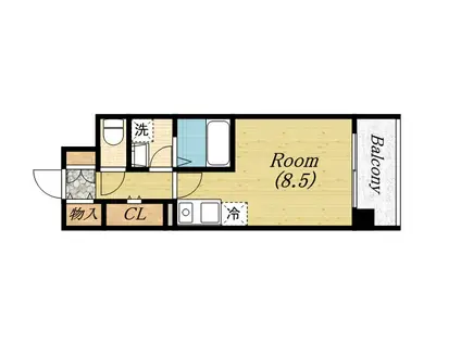 レジデンス本町靭公園(ワンルーム/10階)の間取り写真