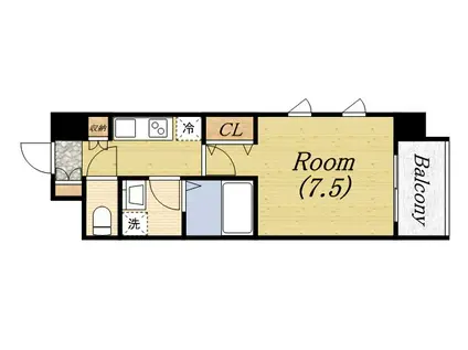 レジデンス本町靭公園(ワンルーム/5階)の間取り写真