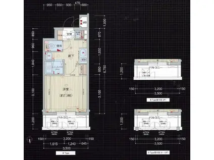 プレサンス難波南アーバニッシュ(1K/9階)の間取り写真