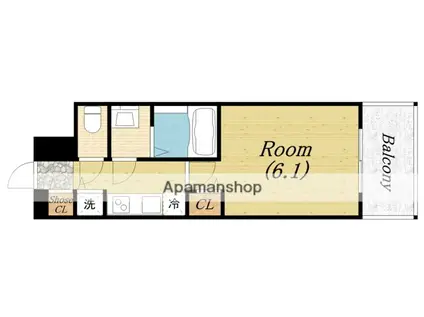 プレサンスOSAKA DOMECITYワンダー(1K/10階)の間取り写真