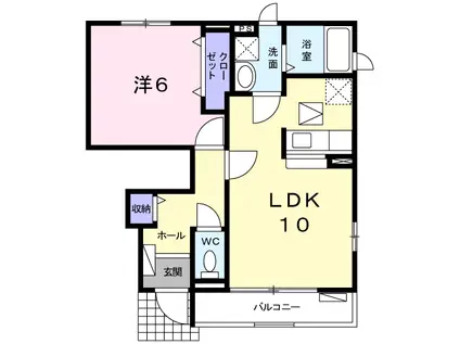 グランフィオーレ(1LDK/1階)の間取り写真