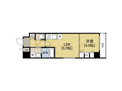 南堀江プライマリーワン(ワンルーム/7階)の間取り写真