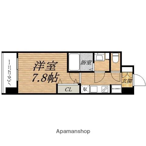 C0MF0RIA心斎橋イースト(1K/11階)の間取り写真