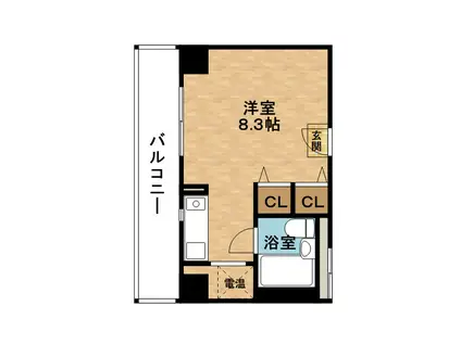 ルイシャトレ中之島(ワンルーム/3階)の間取り写真