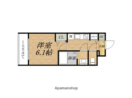 プレサンス高津公園ディオ(1K/2階)の間取り写真