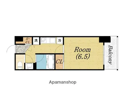 アスヴェル阿波座BLUE EARTH(1K/7階)の間取り写真