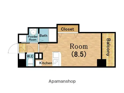 ラグゼ江戸堀(1K/9階)の間取り写真