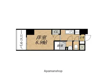 プレサンス阿波座駅前(1K/13階)の間取り写真