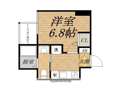 セレニテ本町ルフレ(1K/15階)の間取り写真