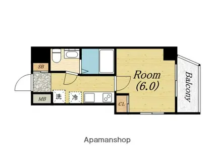 セレニテ本町ルフレ(1K/9階)の間取り写真