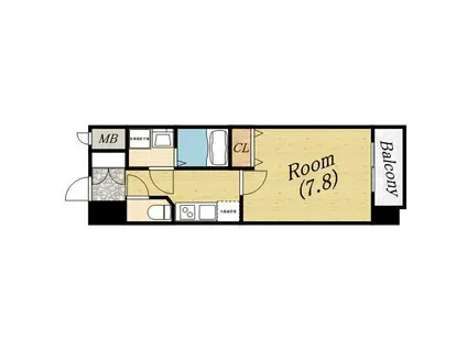 レジデンス大阪レトログラード(1K/9階)の間取り写真