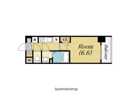 プレサンス OSAKA DOMECITYスクエア(1K/6階)の間取り写真