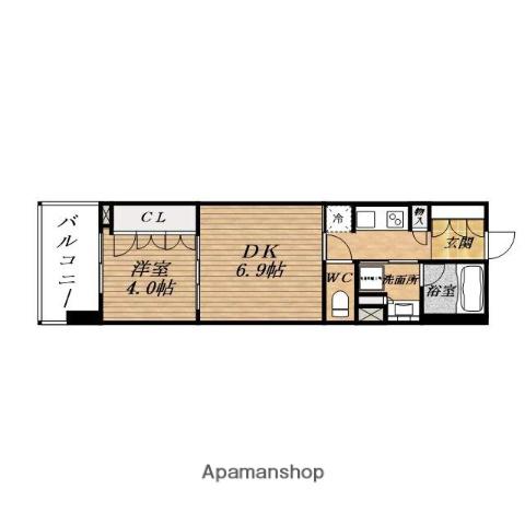 OPUS RESIDENCE 心斎橋 サウス(1DK/8階)の間取り写真