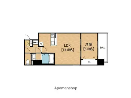 LA DOUCEUR九条(1LDK/2階)の間取り写真