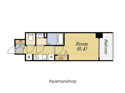 プレサンスOSAKA DOMECITYビーツ(1K/10階)の間取り写真